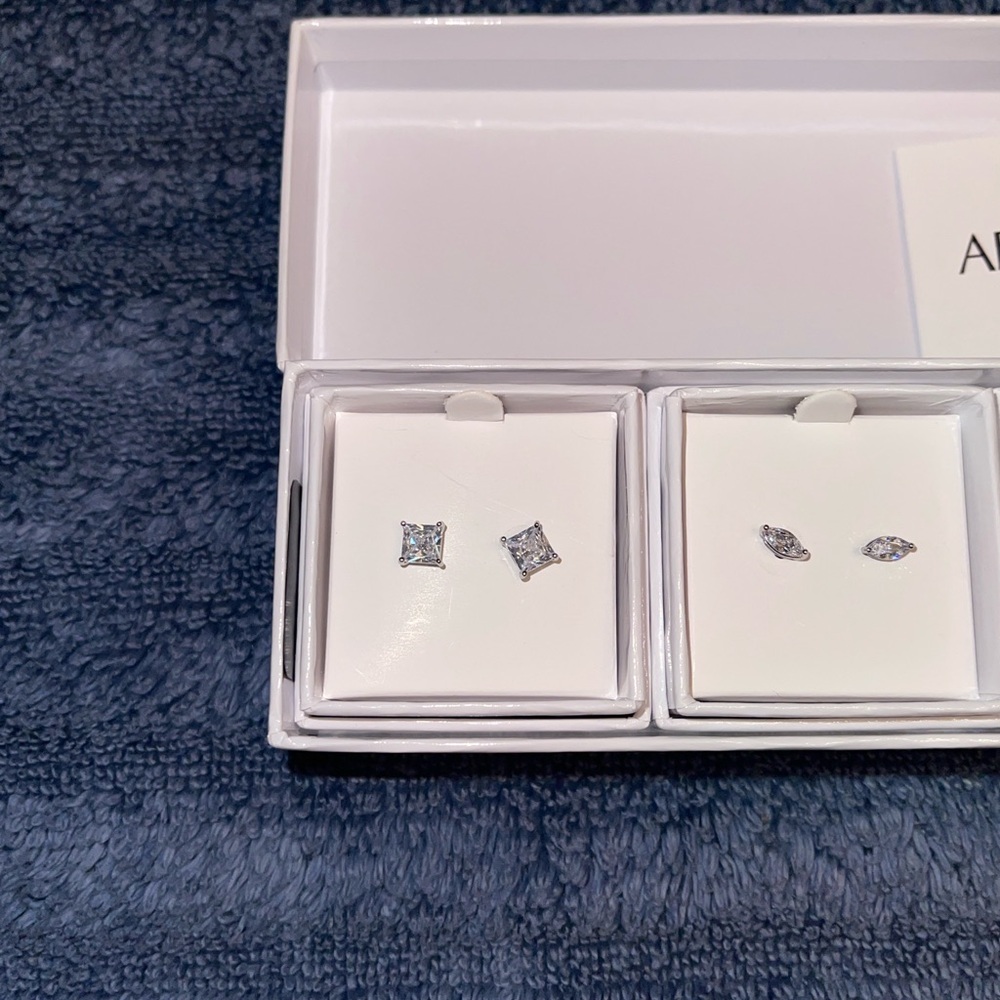 Absolute HSN Silver Faux Diamond Earring Set - Picture 4 of 9